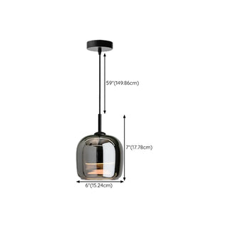 ZOWALA - Nordic Style Jar Glass Dining Room Black Pendant Light #size