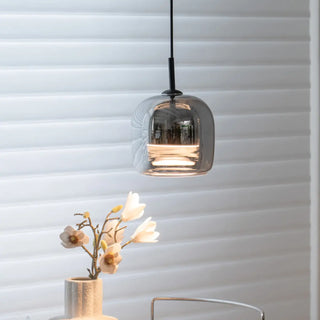 ZOWALA - Nordic Style Jar Glass Dining Room Black Pendant Light Image - 4