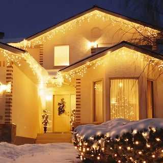 Outdoor Christmas Solar LED Icicle Curtain String Lights Zawala Image - 3