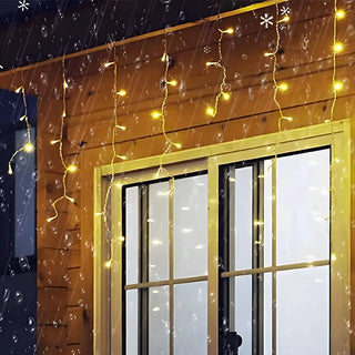 Outdoor Christmas Solar LED Icicle Curtain String Lights Zawala Image - 4
