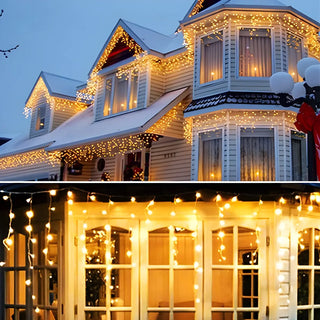 Outdoor Christmas Solar LED Icicle Curtain String Lights Zawala Image - 6