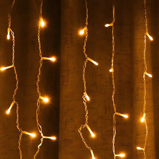 Outdoor Christmas Solar LED Icicle Curtain String Lights Zawala Image - 7