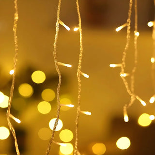 Outdoor Christmas Solar LED Icicle Curtain String Lights Zawala Image - 8