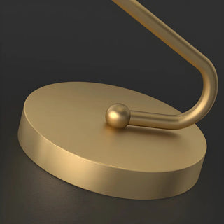 Simple Dual Opal Glass Globes Brass Curved Table Lamp Zawala Image - 13