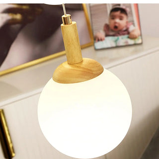 ZOWALA - Nordic Stairwell Cluster White Glass Globe Pendant Light Image - 13