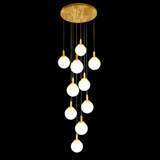 ZOWALA - Nordic Stairwell Cluster White Glass Globe Pendant Light Image - 14