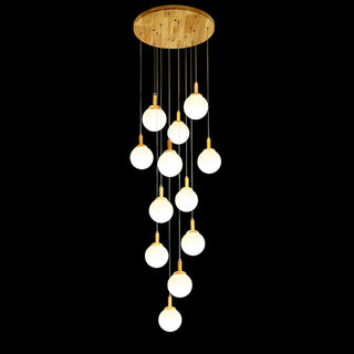 ZOWALA - Nordic Stairwell Cluster White Glass Globe Pendant Light Image - 15