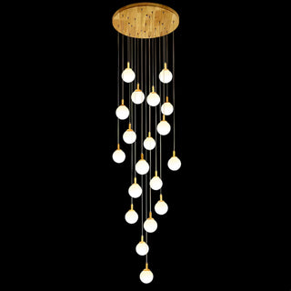 ZOWALA - Nordic Stairwell Cluster White Glass Globe Pendant Light Image - 17