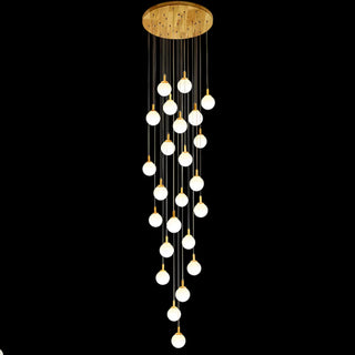 ZOWALA - Nordic Stairwell Cluster White Glass Globe Pendant Light Image - 18