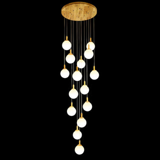 ZOWALA - Nordic Stairwell Cluster White Glass Globe Pendant Light Image - 20