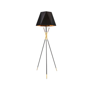 Nordic Geometric Tripod Black Metal LED Floor Lamp Zawala Image - 3