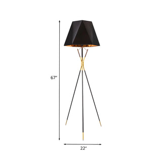 Nordic Geometric Tripod Black Metal LED Floor Lamp Zawala #size
