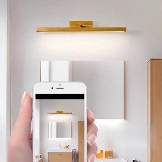 ZOWALA - Modern Wood Linear LED Bathroom Vanity Mirror Light Image - 18