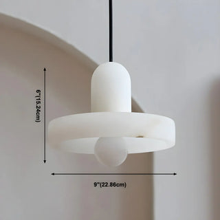 Nordic Unique White Alabaster Round Mini Pendant Light Zawala #size