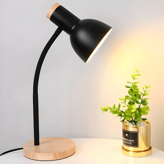 Simple Bell Shape Shade Wooden Base Modern Table Lamp Zawala Image - 14