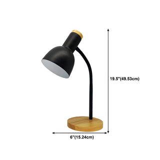 Simple Bell Shape Shade Wooden Base Modern Table Lamp Zawala #size