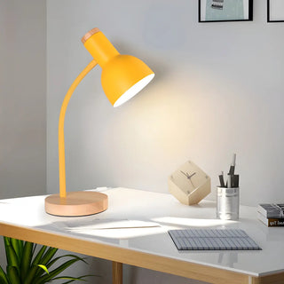 Simple Bell Shape Shade Wooden Base Modern Table Lamp Zawala Image - 3