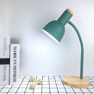 Simple Bell Shape Shade Wooden Base Modern Table Lamp Zawala Image - 8