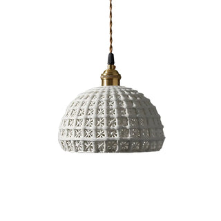 ZOWALA - Nordic Dining Room Blue Dome Woven Ceramic Pendant Light Image - 13