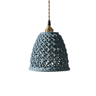 ZOWALA - Nordic Dining Room Blue Dome Woven Ceramic Pendant Light Image - 14