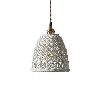 ZOWALA - Nordic Dining Room Blue Dome Woven Ceramic Pendant Light Image - 16