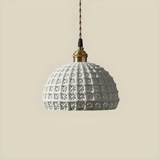 ZOWALA - Nordic Dining Room Blue Dome Woven Ceramic Pendant Light Image - 7