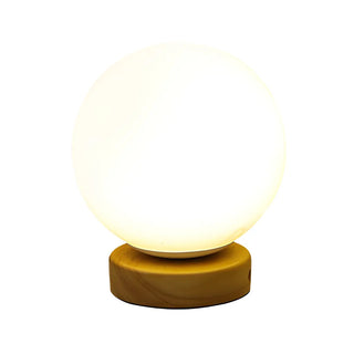 Nordic Geometric Glass Shade Wood Base Table Lamp Zawala Image - 13