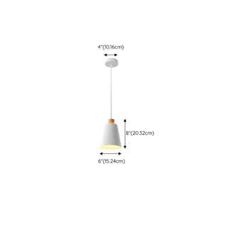 ZOWALA - Nordic Cone Iron Dining Room White 3-Light Pendant Light #size