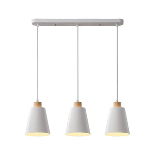 ZOWALA - Nordic Cone Iron Dining Room White 3-Light Pendant Light Image - 8