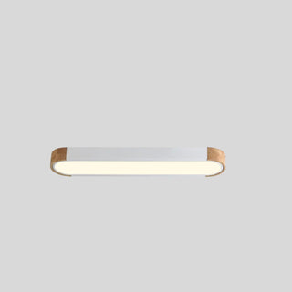 Hallway Wooden Rectangular Flush Mount Ceiling Light Zawala Image - 10