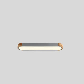 Hallway Wooden Rectangular Flush Mount Ceiling Light Zawala Image - 12