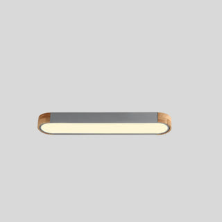 Hallway Wooden Rectangular Flush Mount Ceiling Light Zawala Image - 13