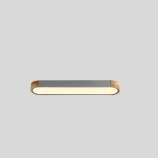 Hallway Wooden Rectangular Flush Mount Ceiling Light Zawala Image - 14