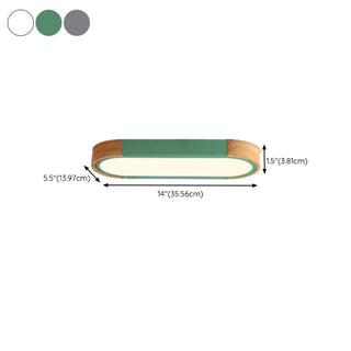 Hallway Wooden Rectangular Flush Mount Ceiling Light Zawala #size