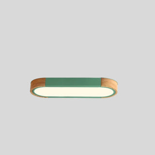 Hallway Wooden Rectangular Flush Mount Ceiling Light Zawala Image - 6
