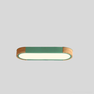 Hallway Wooden Rectangular Flush Mount Ceiling Light Zawala Image - 7