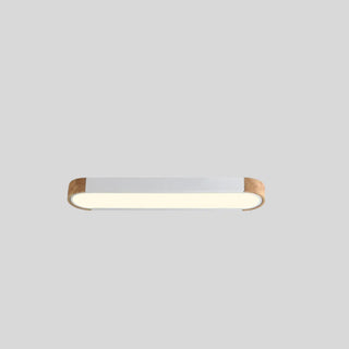 Hallway Wooden Rectangular Flush Mount Ceiling Light Zawala Image - 9