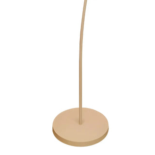White Minimalist Curved Floor Lamp with Pleated Shade Zawala Image - 11