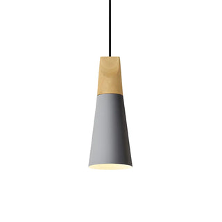 Nordic Modern Yellow Cone Wood Pendant Light Living Room Zawala Image - 14
