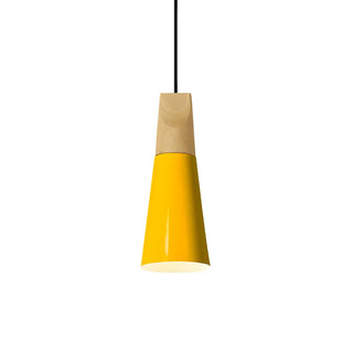 Nordic Modern Yellow Cone Wood Pendant Light Living Room Zawala Image - 18
