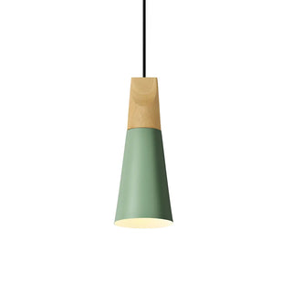 Nordic Modern Yellow Cone Wood Pendant Light Living Room Zawala Image - 21
