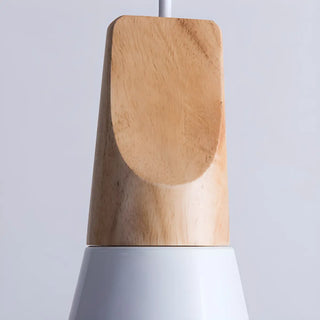 Nordic Modern Yellow Cone Wood Pendant Light Living Room Zawala Image - 22