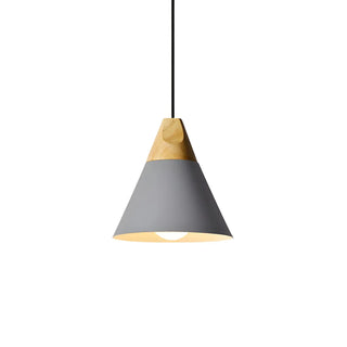 Nordic Modern Yellow Cone Wood Pendant Light Living Room Zawala Image - 25