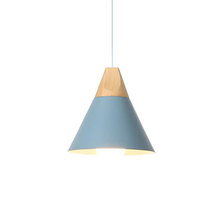 Nordic Modern Yellow Cone Wood Pendant Light Living Room Zawala Image - 28