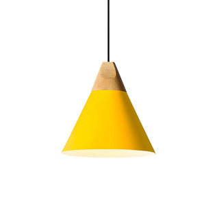 Nordic Modern Yellow Cone Wood Pendant Light Living Room Zawala Image - 34