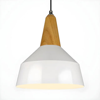 aaaZOWALA - Contemporary Nordic Cone Wood Study Black Pendant Light Image - 10