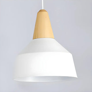 aaaZOWALA - Contemporary Nordic Cone Wood Study Black Pendant Light Image - 11