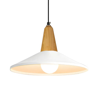 aaaZOWALA - Contemporary Nordic Cone Wood Study Black Pendant Light Image - 12