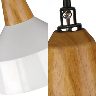 aaaZOWALA - Contemporary Nordic Cone Wood Study Black Pendant Light Image - 14