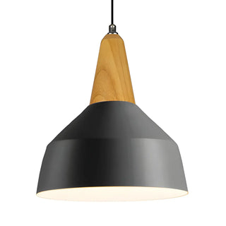 aaaZOWALA - Contemporary Nordic Cone Wood Study Black Pendant Light Image - 6
